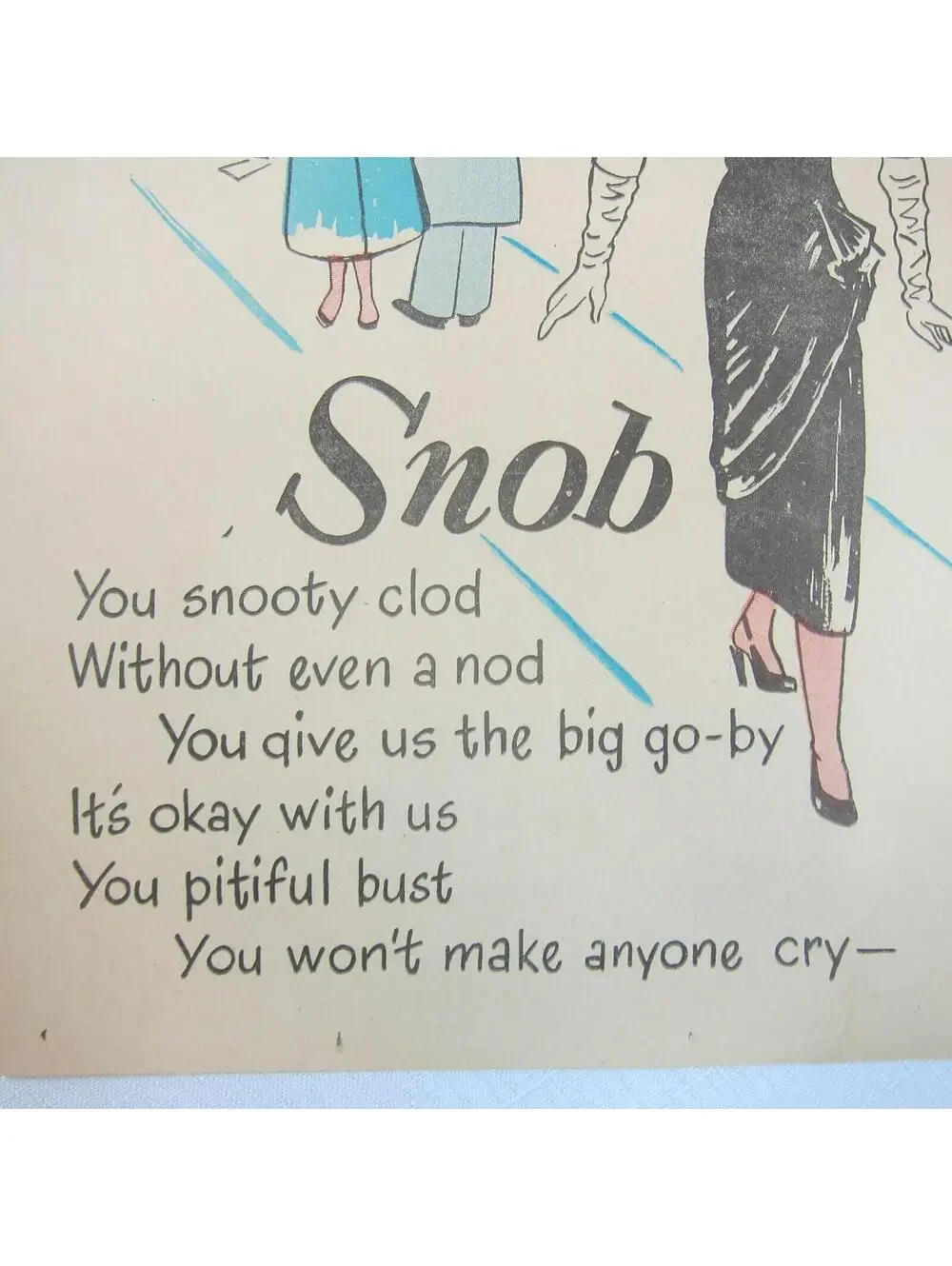 Vintage Vinegar Valentine Snob Penny Dreadful Sarcasm Insult Poem Ephemera 8x10